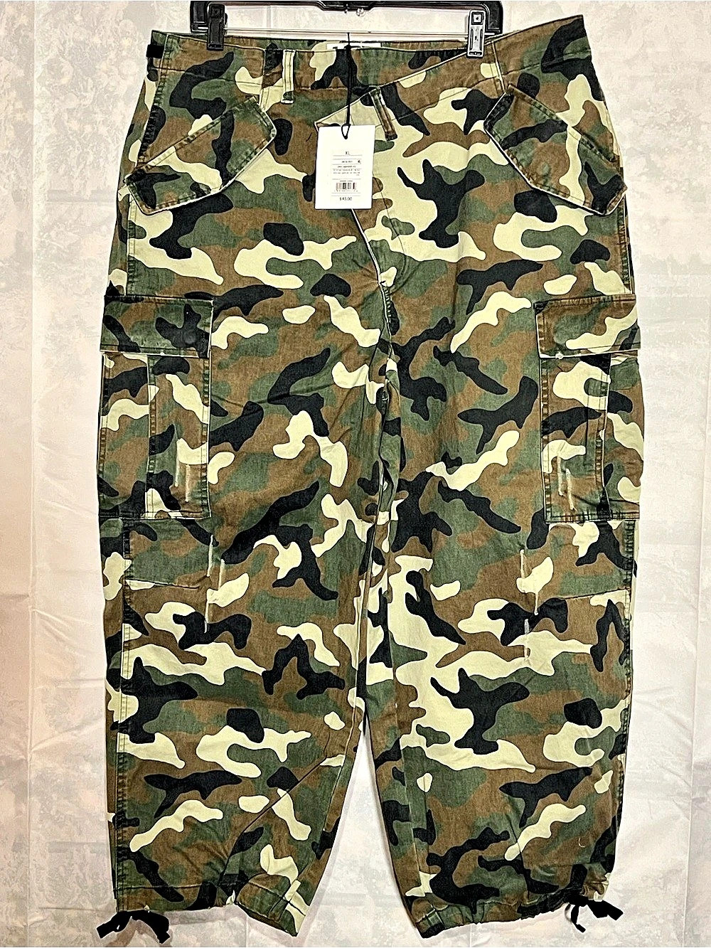 KBB by Kahlana Camo Cargo Pants Asymmetric Overlap Waist NWT XL